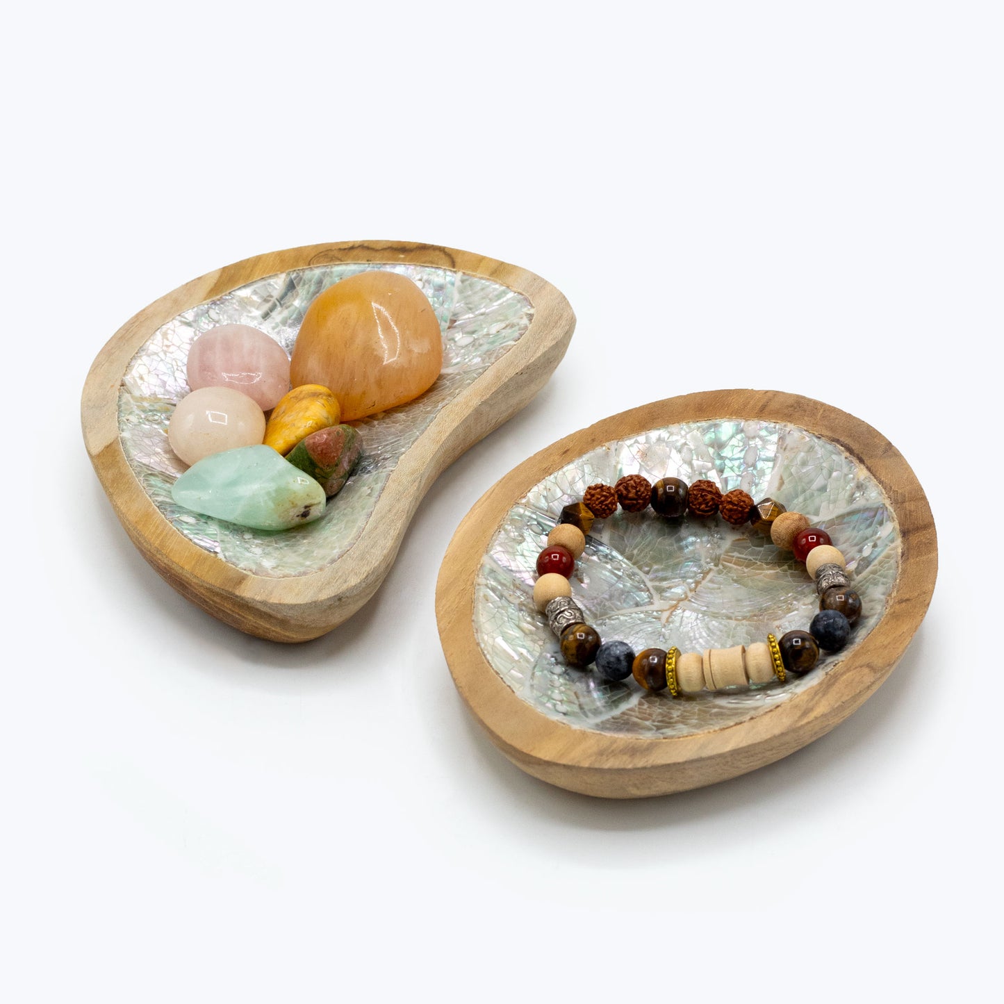 Set mit 4 Mini-Schüsseln aus Teakholz (sortiert)
