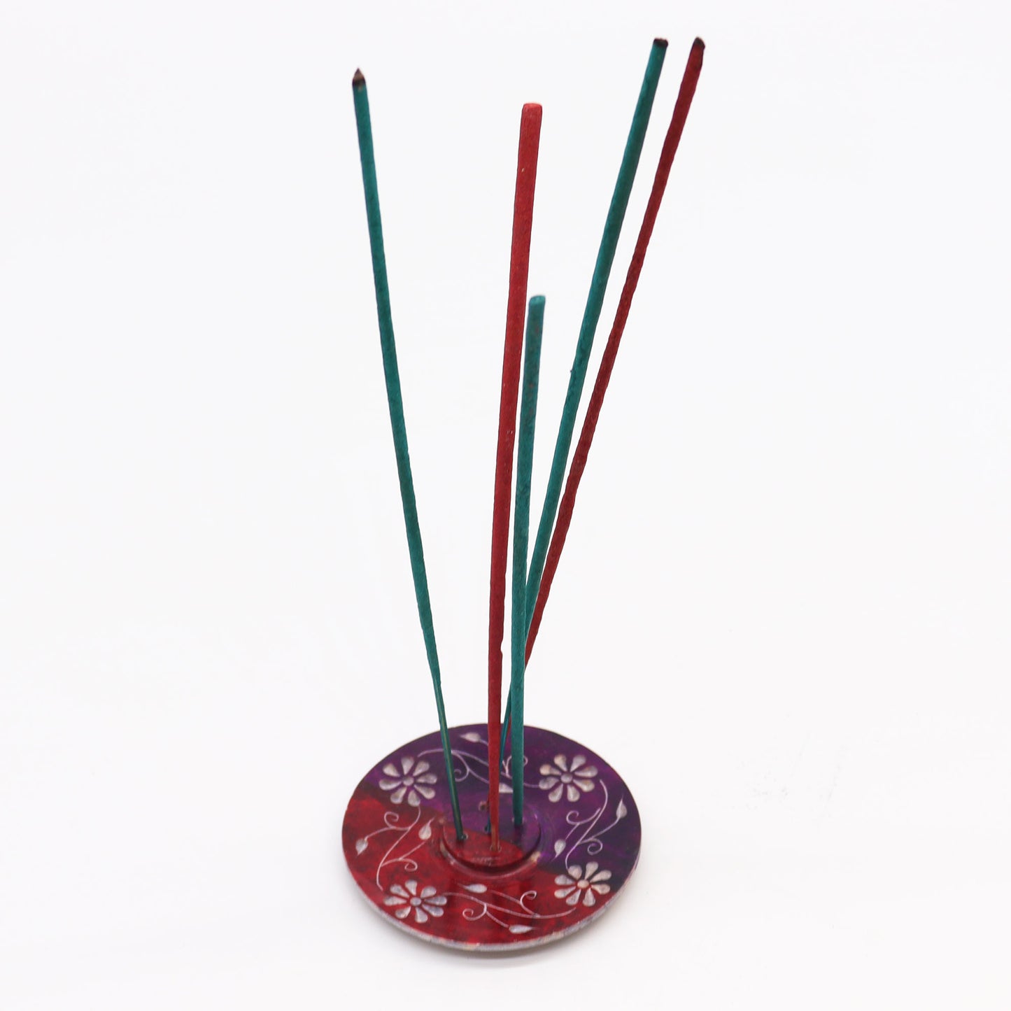 Porte-encens en pierre ollaire 8 cm - Motif floral (pour 5 bâtonnets)