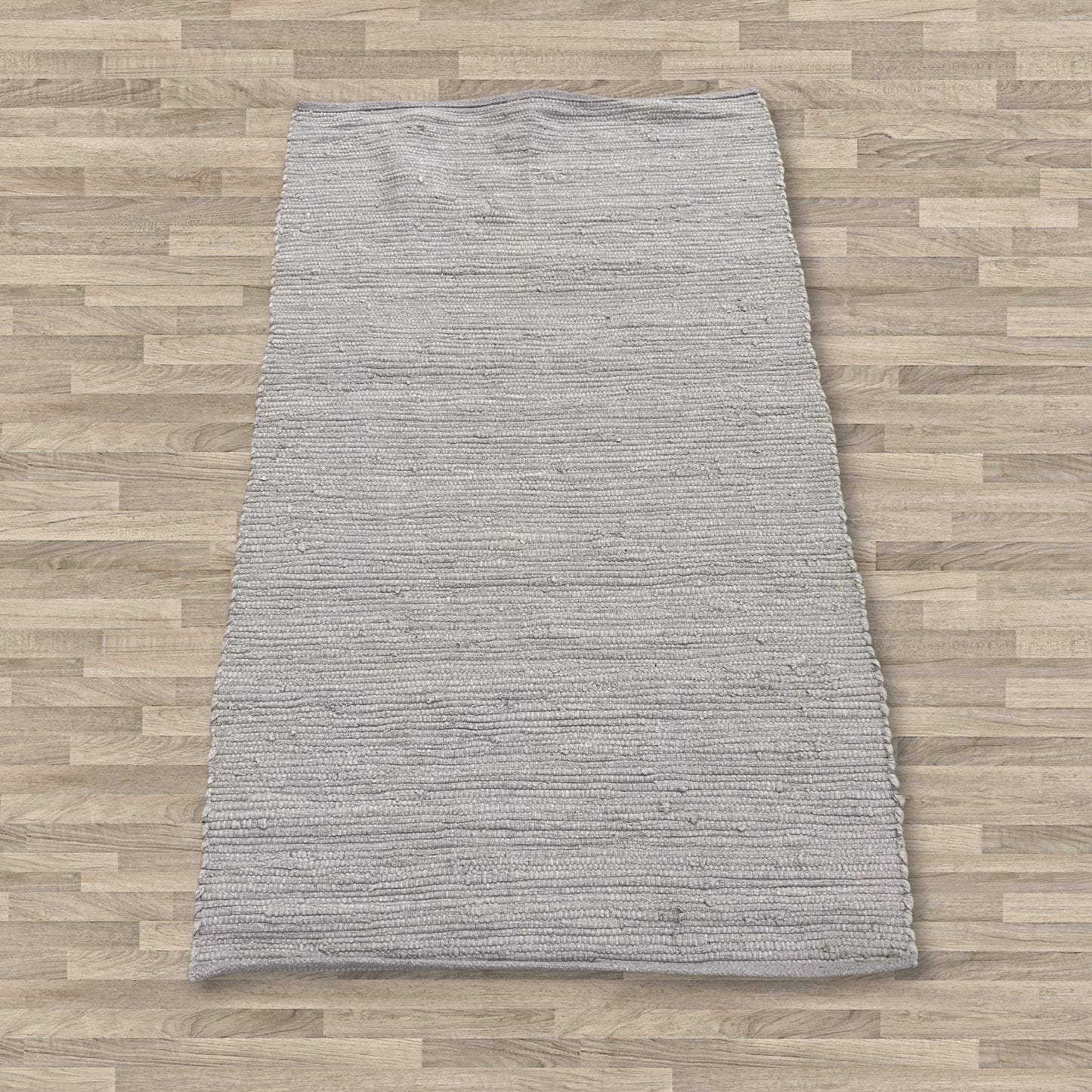 Großer handgewebter Baumwollteppich – 130 x 170 cm – Grau