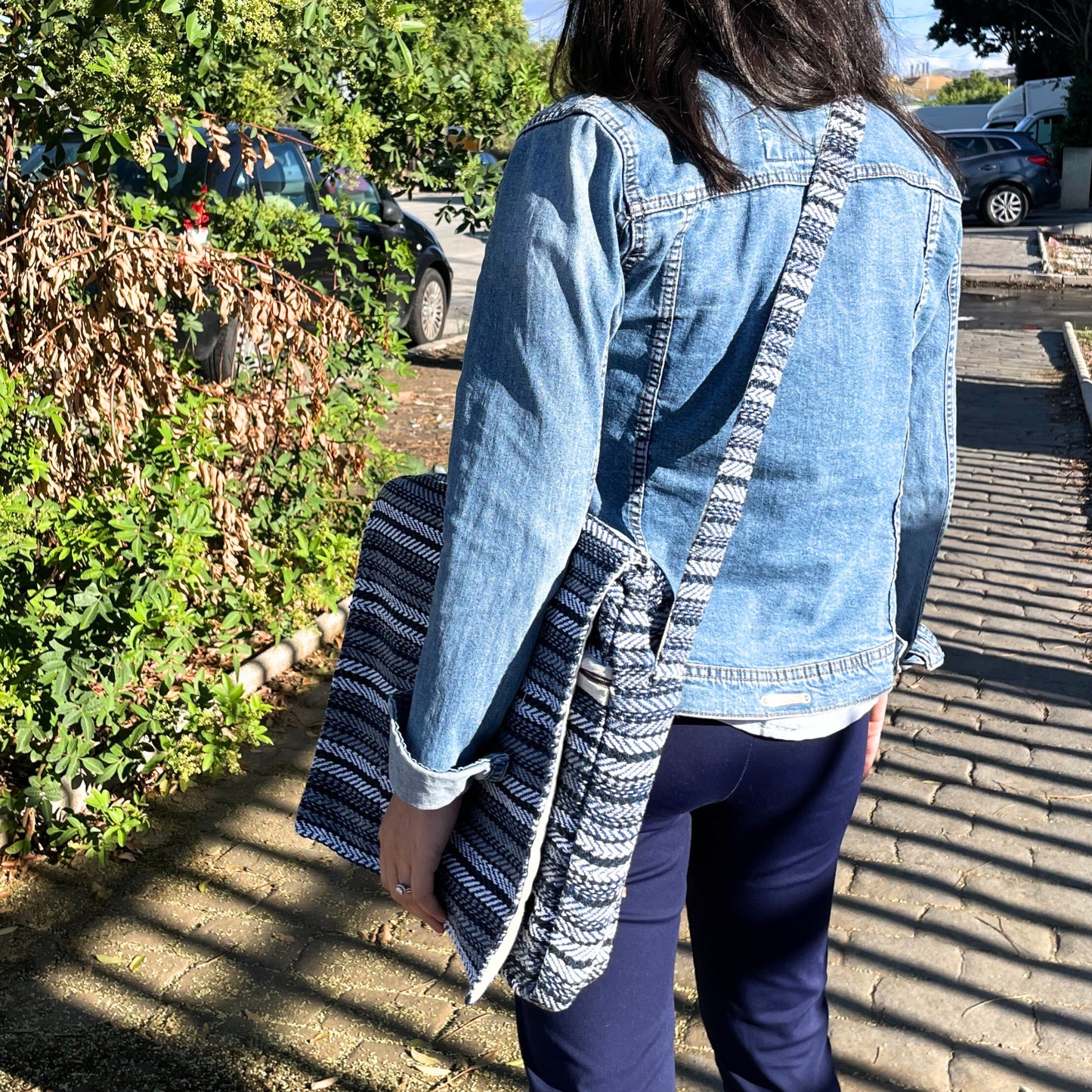Sacoche souple pour ordinateur portable Banjar – Rayures bleues