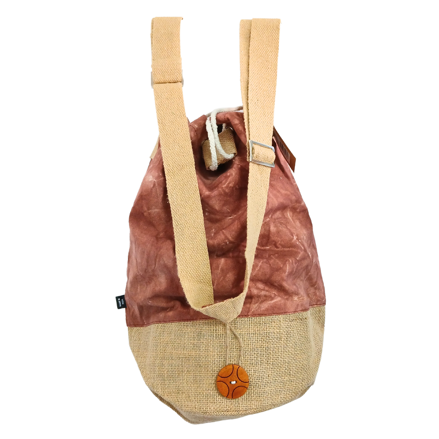 Sac à dos 100 % naturel - Effet délavé Terracotta - Hamsa