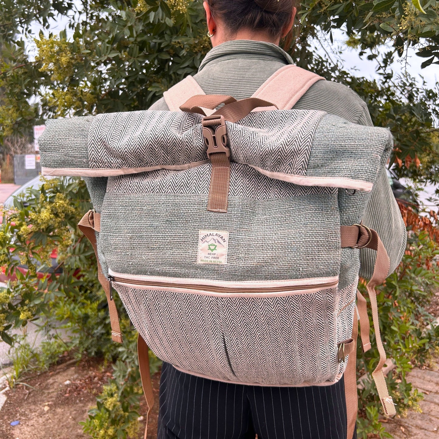 Sac à dos de randonnée en chanvre - Orange coucher de soleil