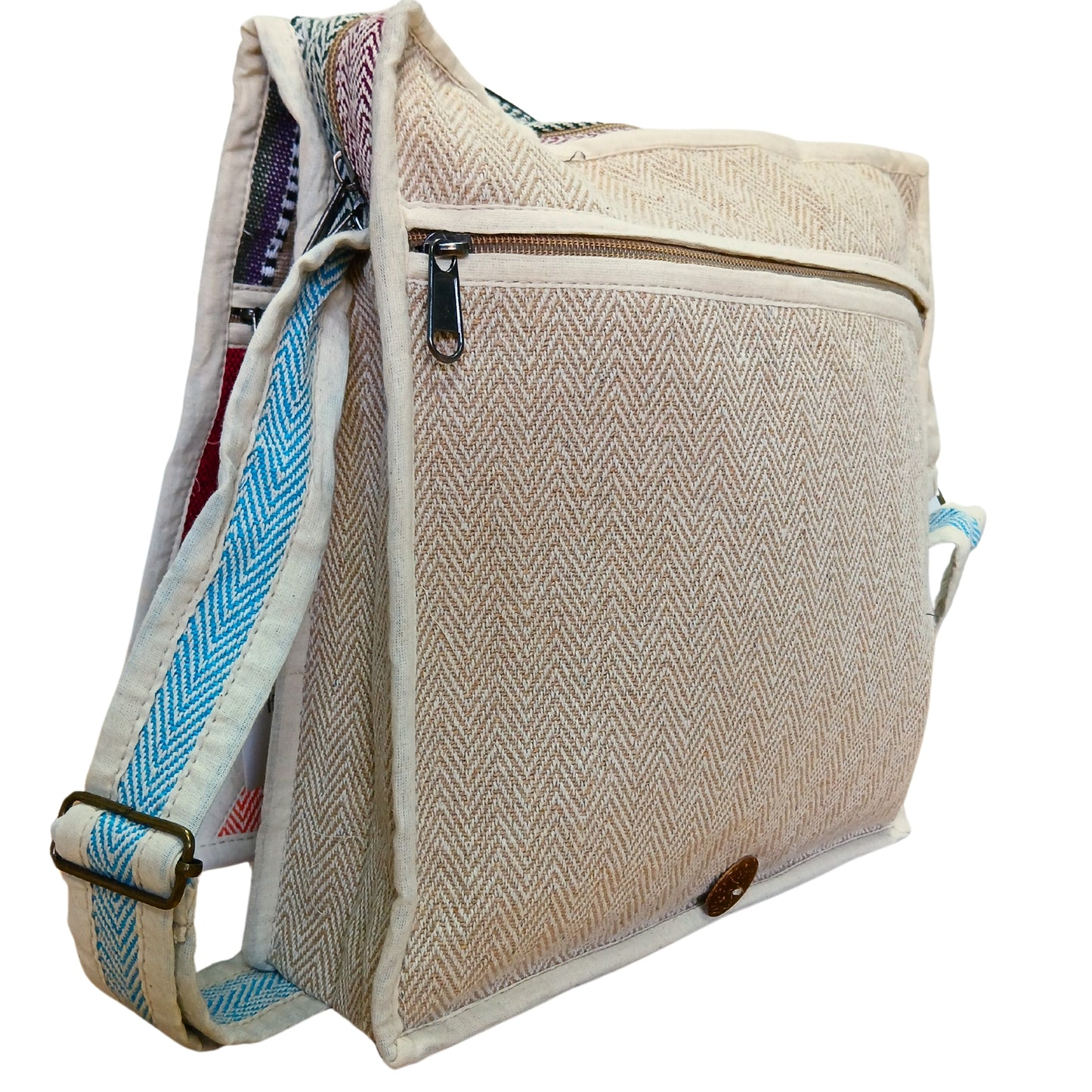 Sac messager pour ordinateur portable en chanvre - Triangle