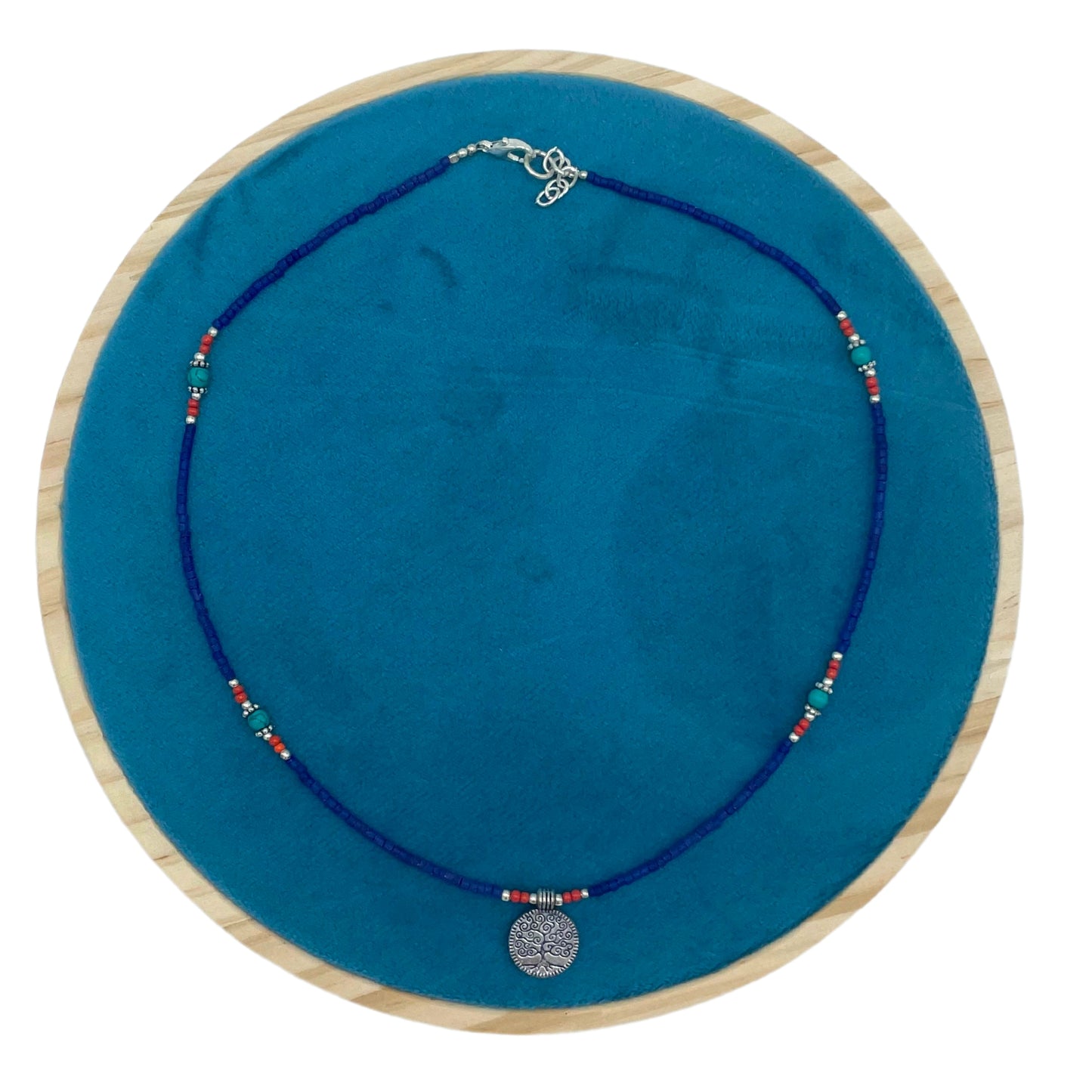 Collier en pierres précieuses extra-fines du Népal - Turquoise et goutte