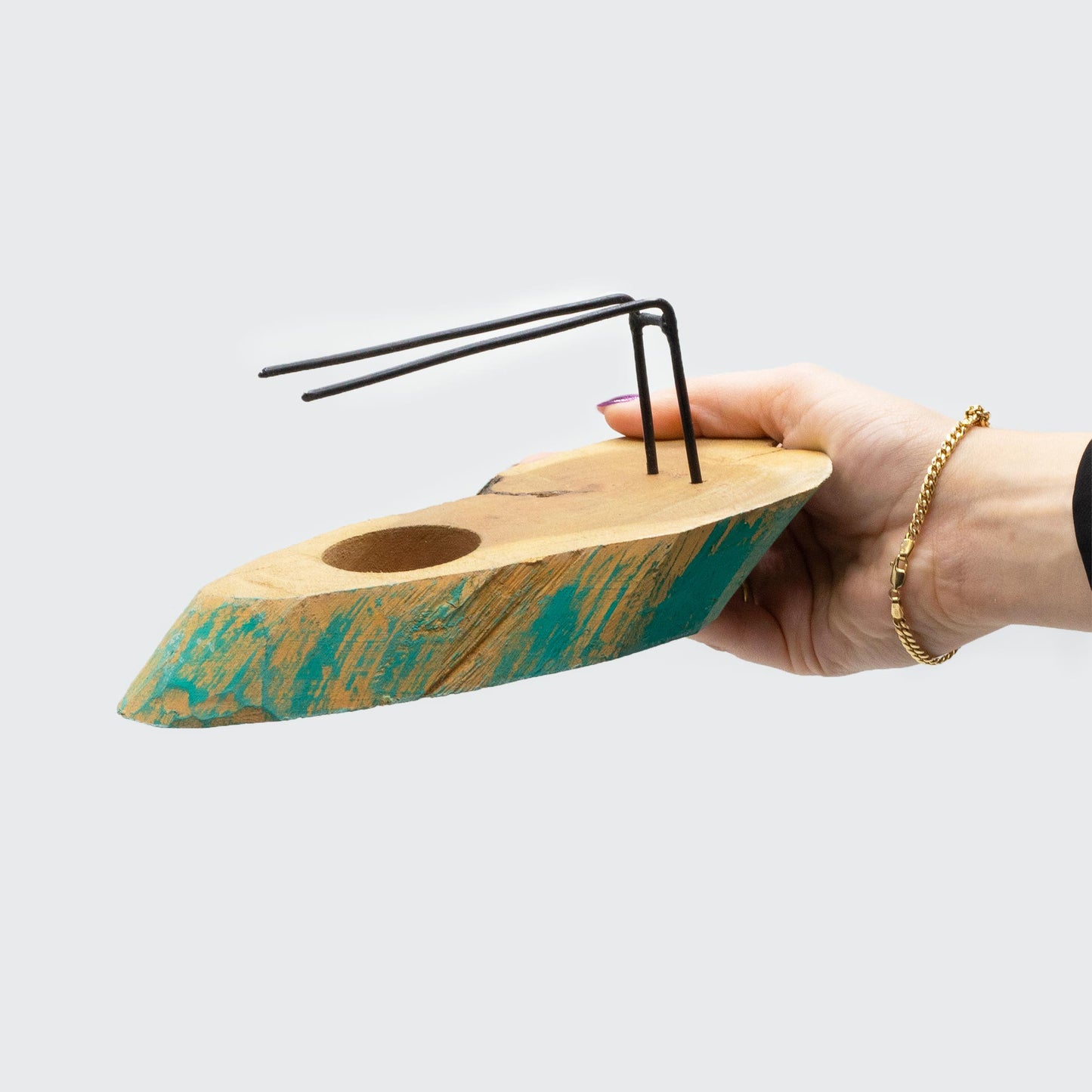 Palo Santo Wärmer - Gamelholz mit gealtertem Grün-Finish