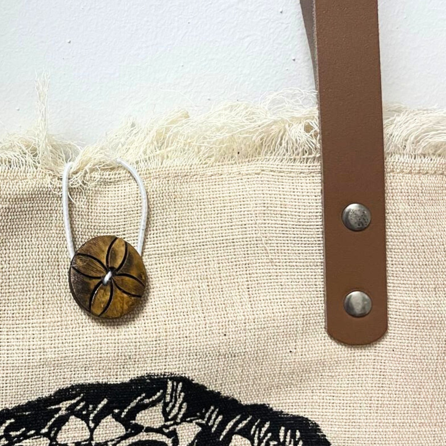 Sac à anse en cuir naturel - Bouddha