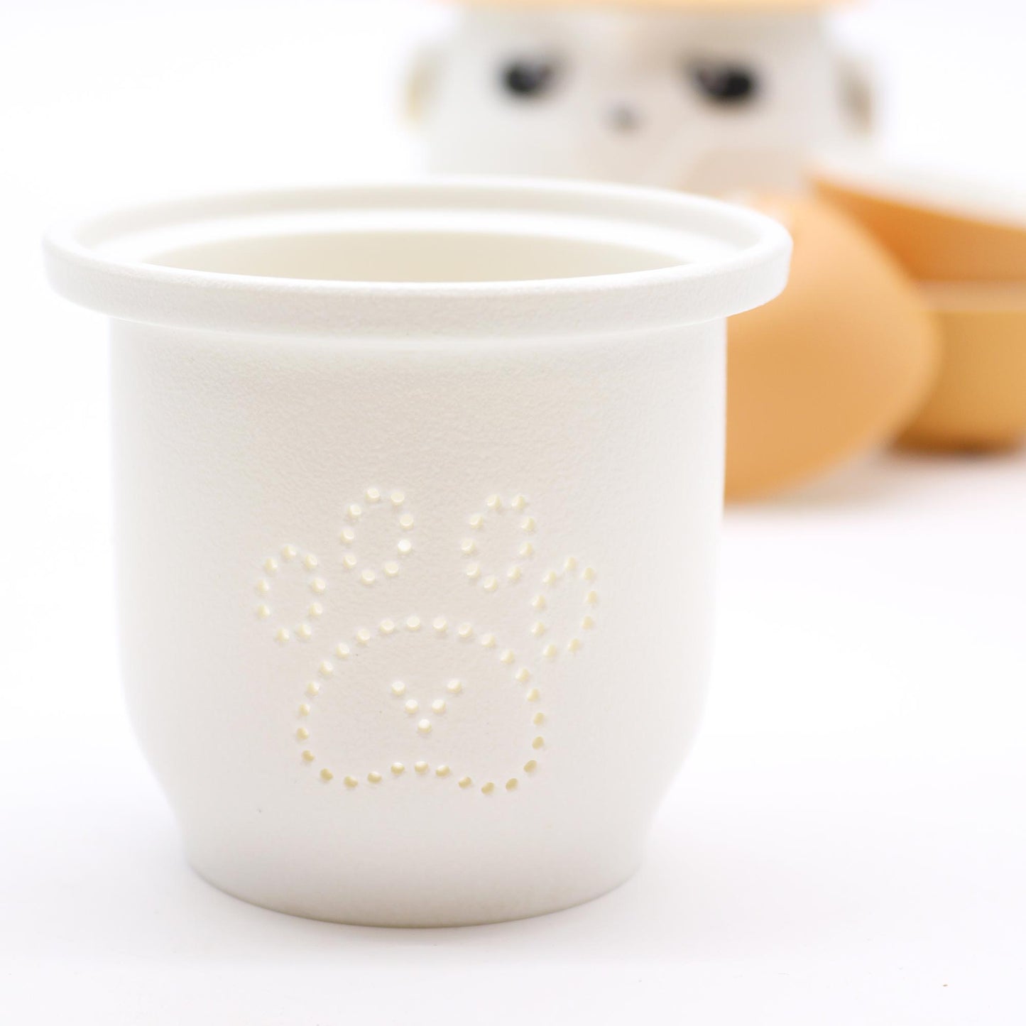 Panda Teekanne und Drei-Tassen-Set - Orange