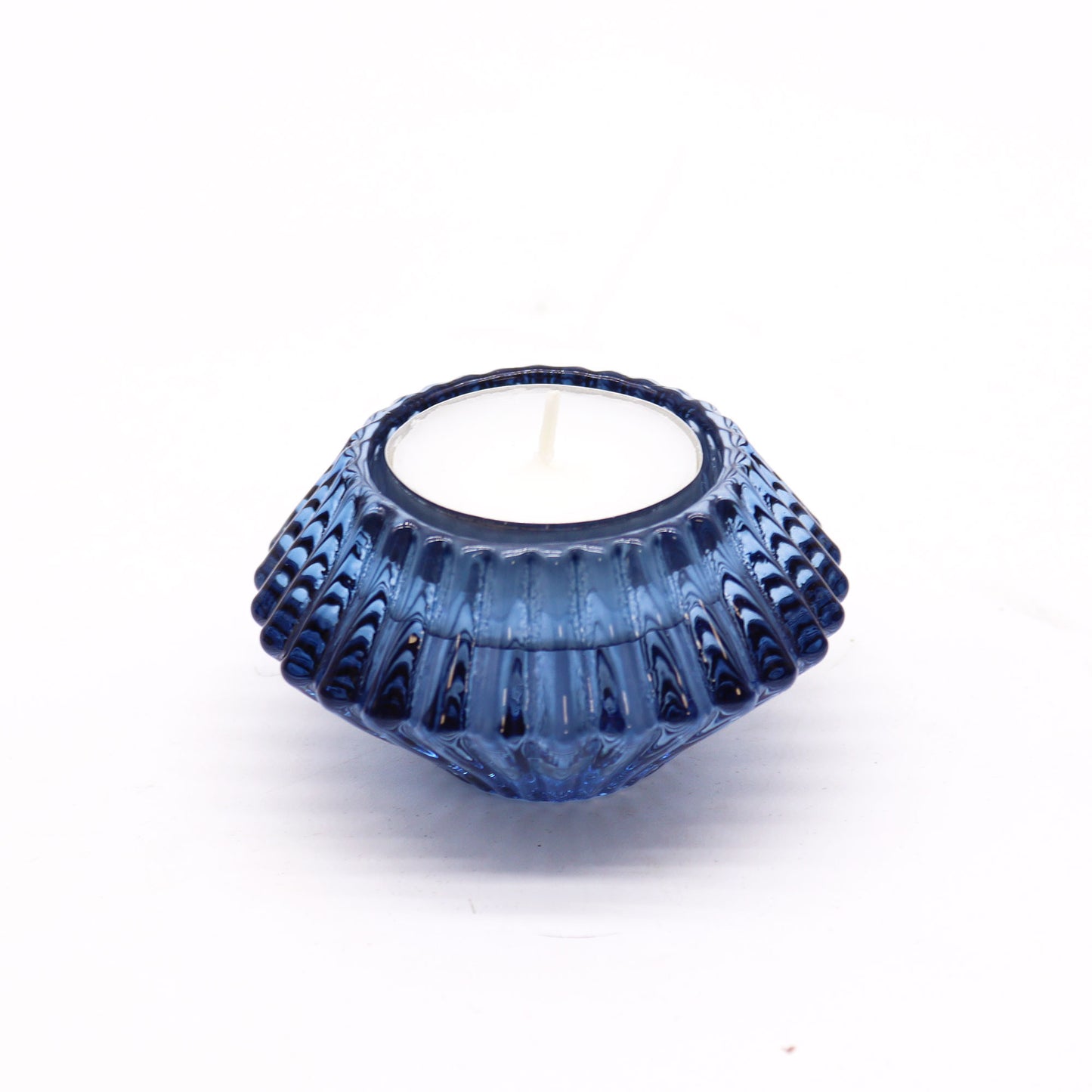 Wendbarer Kerzenhalter/Teelichthalter mit Blumendesign - Blau
