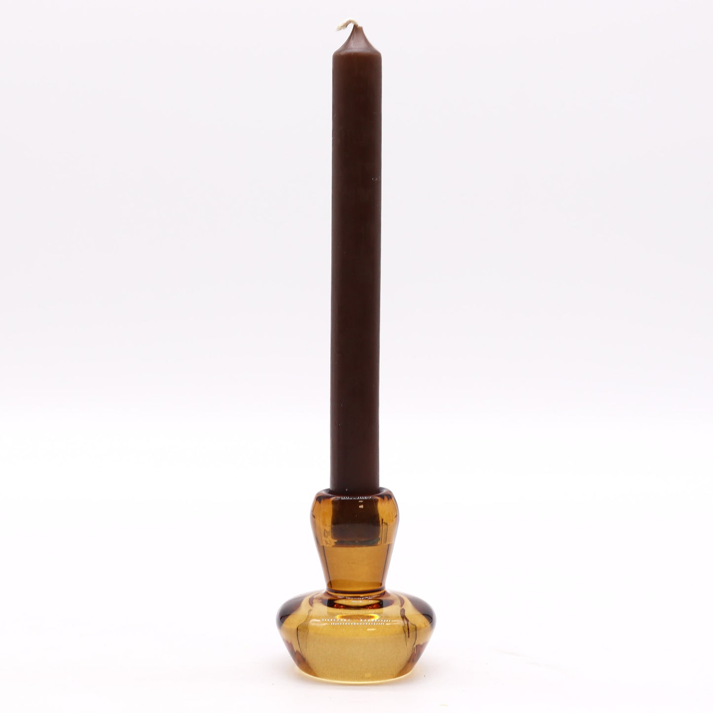 Bougeoir réversible en forme de champignon - Ambre antique