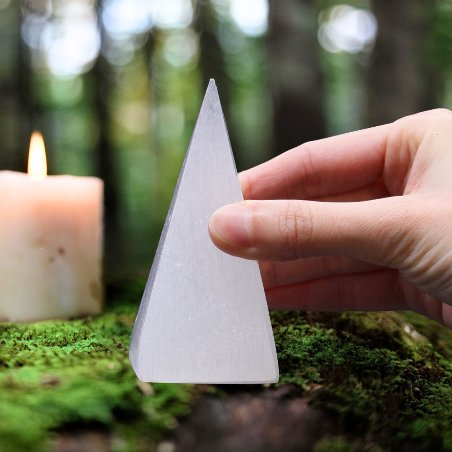 Pyramide de sélénite - 10 cm