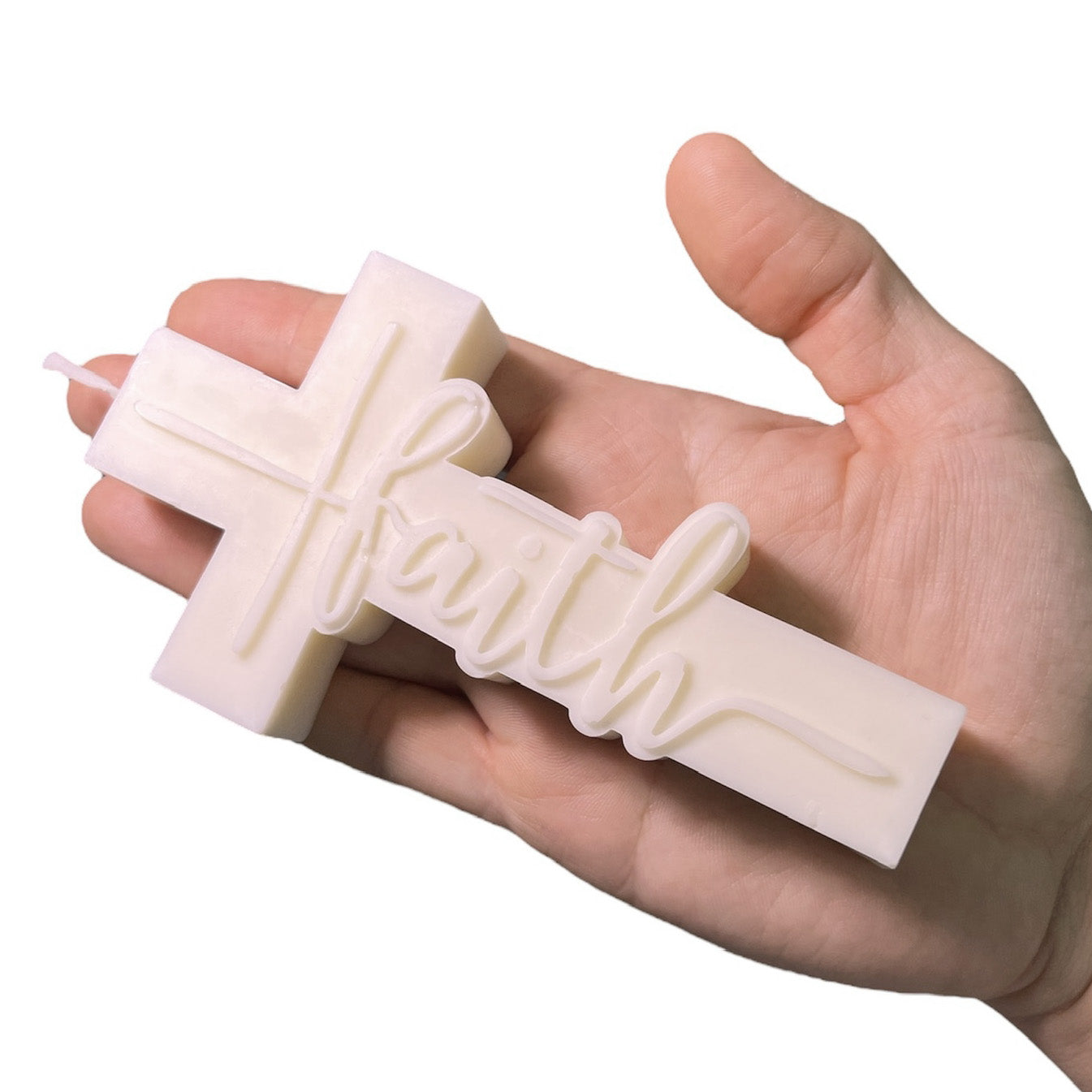 Grande bougie de communion en forme de croix