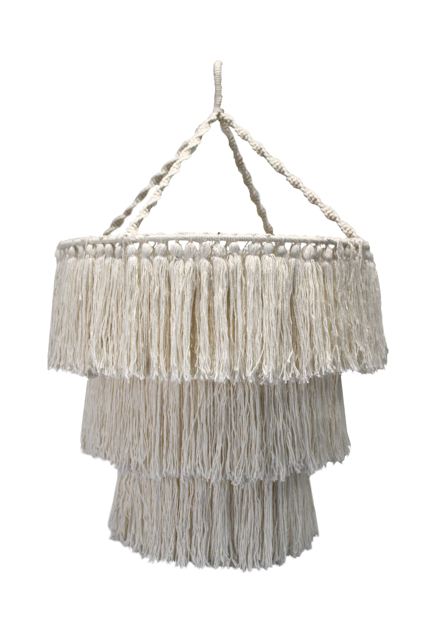 Lustre en macramé doux - Naturel
