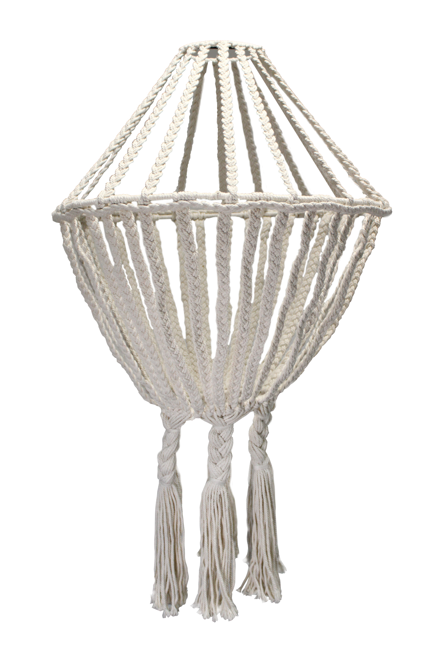 Grand lustre en macramé - Naturel