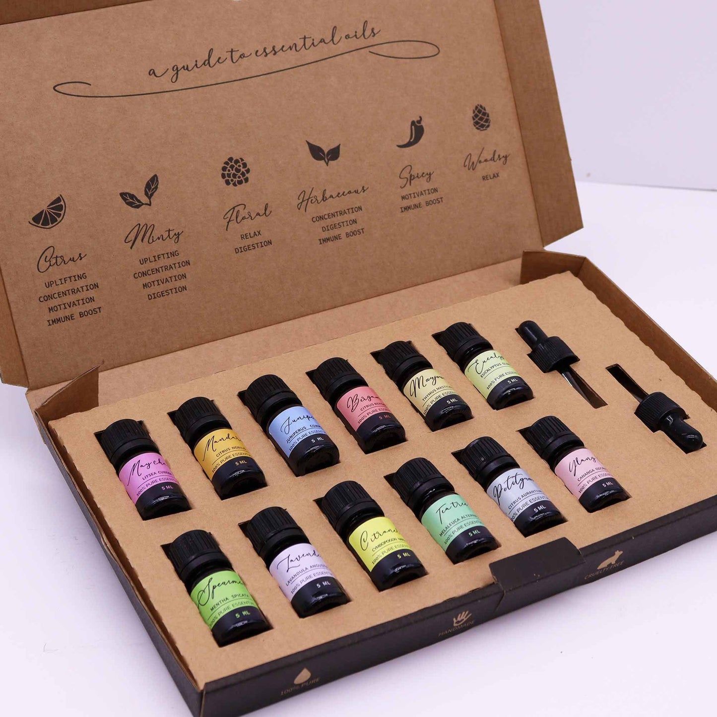 Coffret d'huiles essentielles pour aromathérapie - Printemps