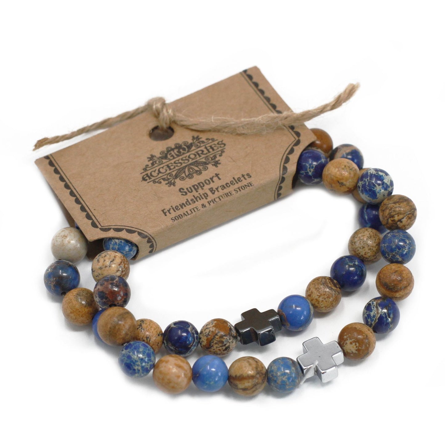 2 bracelets en pierres précieuses - Arc-en-ciel
