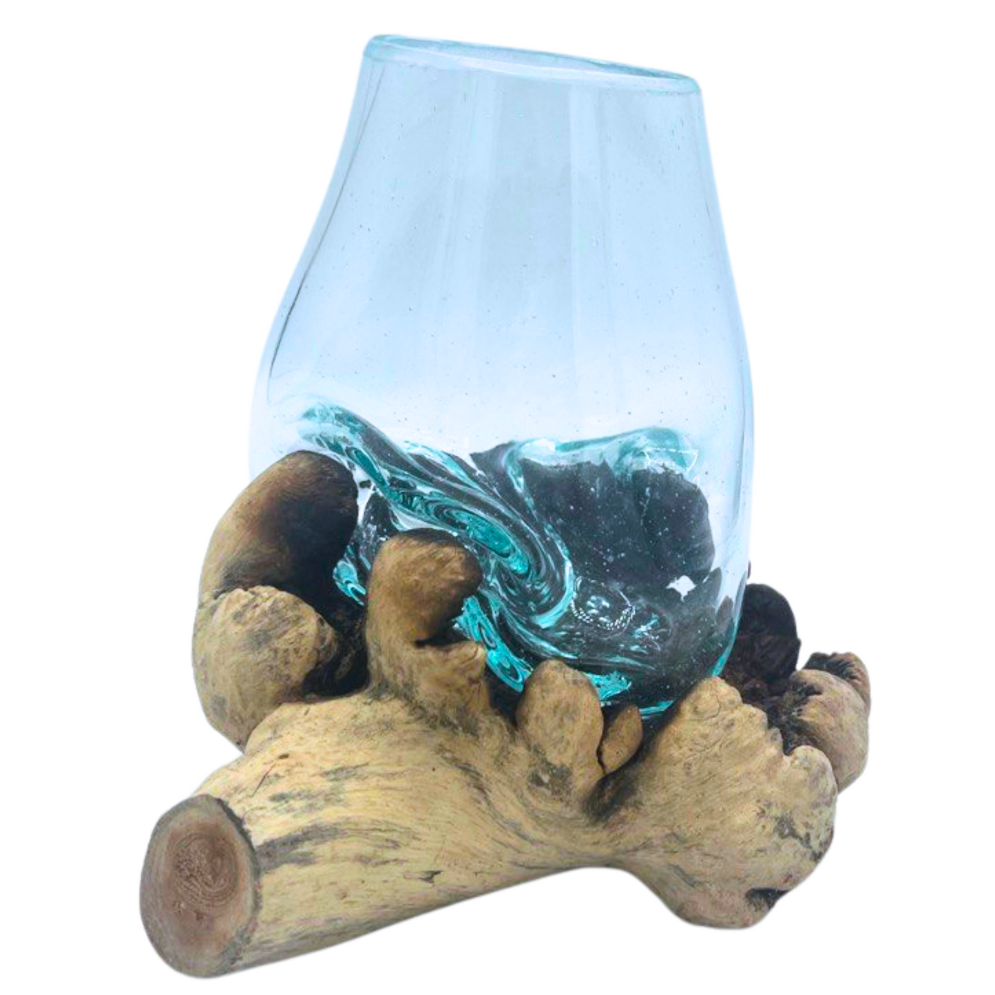 Verre fusionné sur bois - Rare - Grand