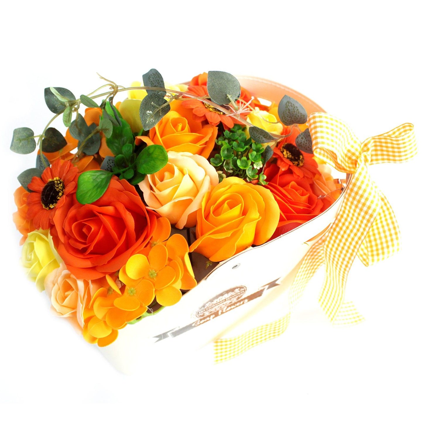 Savon panier bouquet de fleurs - orange