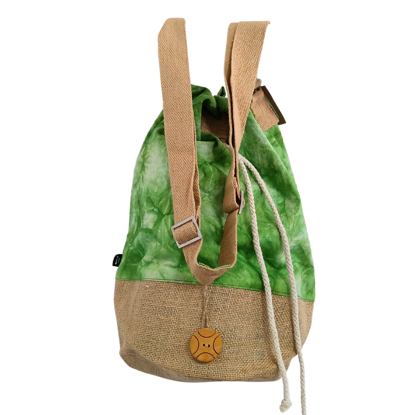 Sac à dos 100 % naturel - Effet délavé vert - Arbre de vie