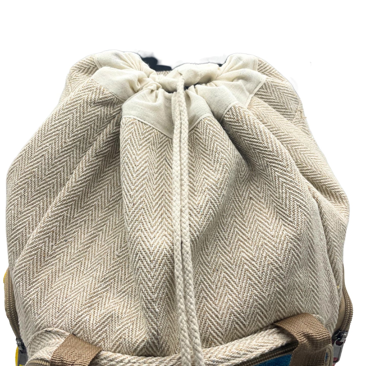 Grand sac à dos carré en chanvre Tiedye