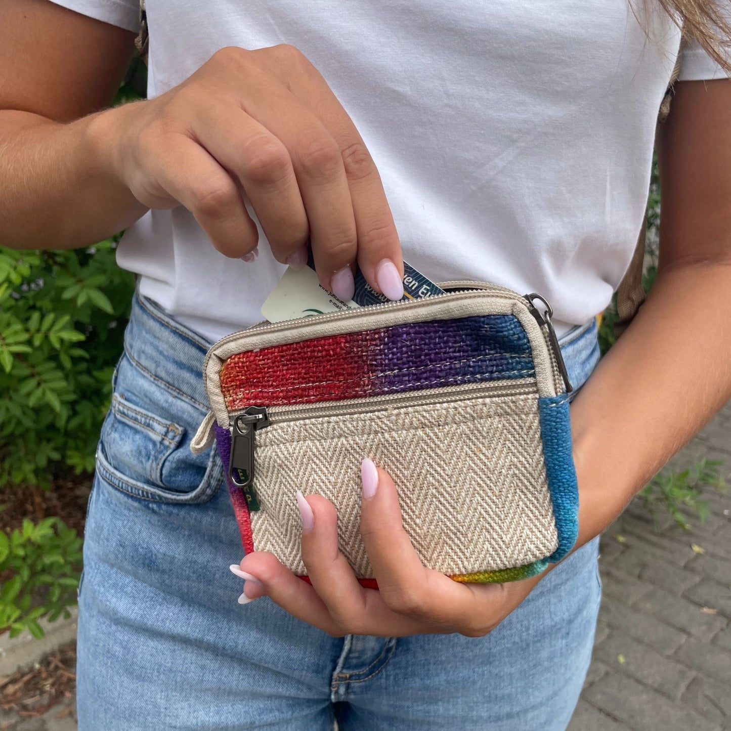 Sac carré en chanvre teint