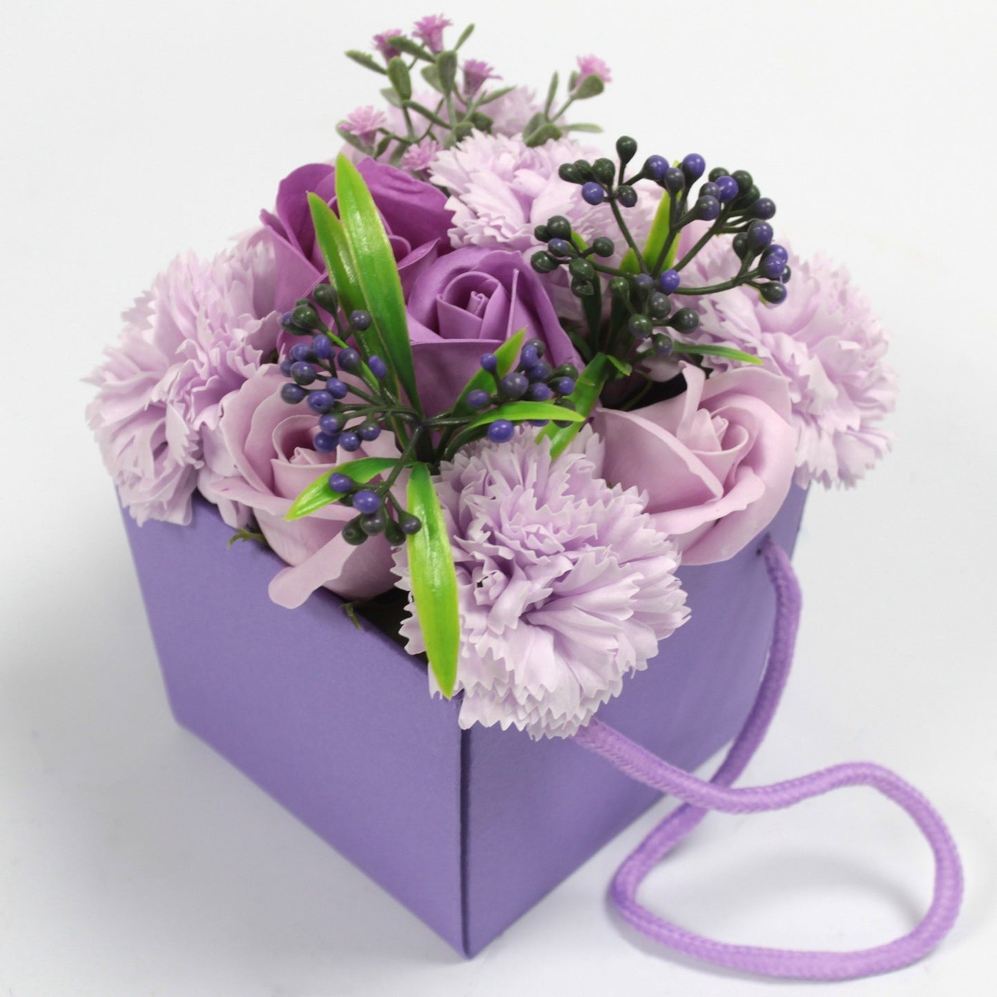 Bouquet de fleurs de savon - Roses et violet