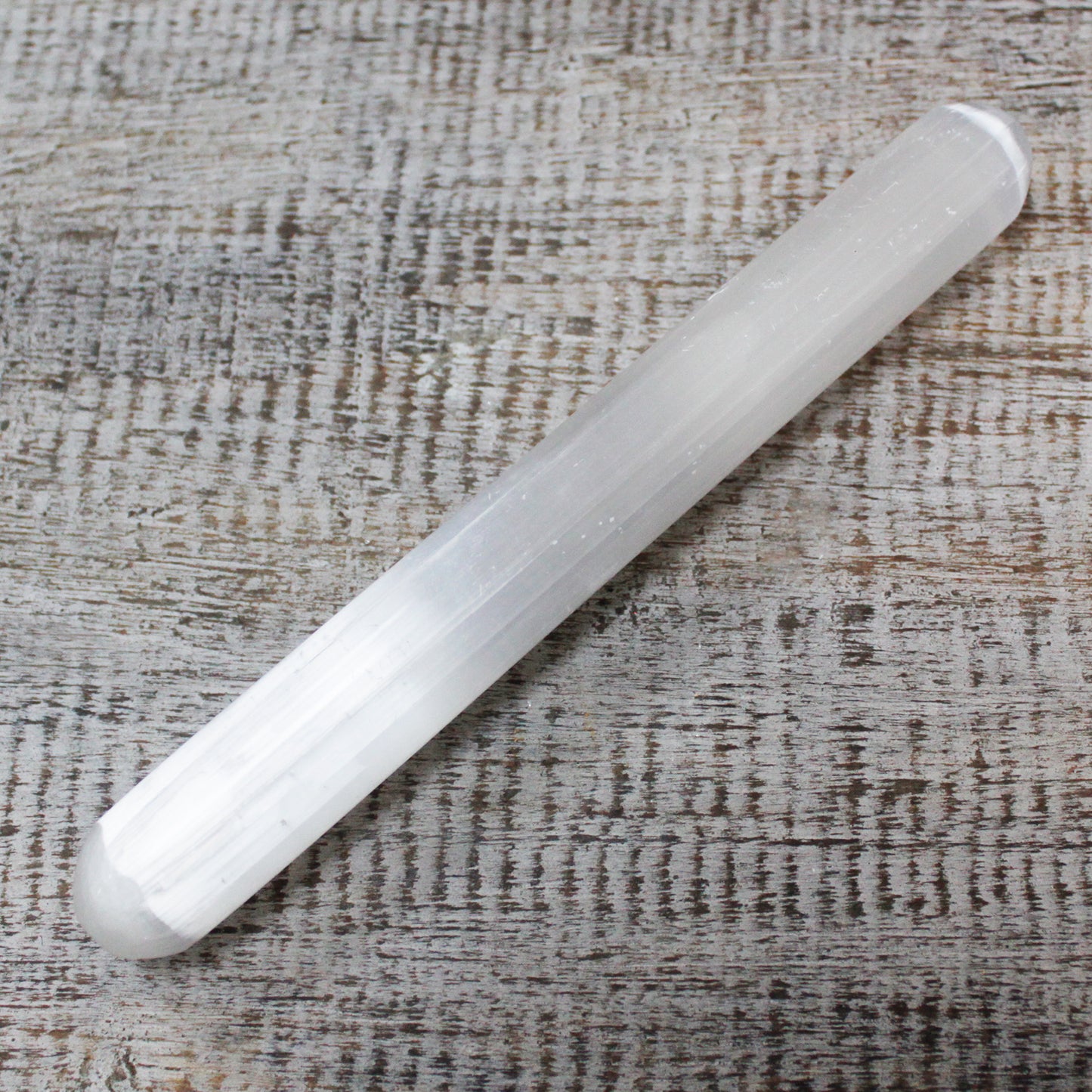 Baguette de sélénite - 16 cm (les deux extrémités sont arrondies)