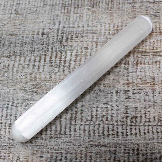 Baguette de sélénite - 16 cm (les deux extrémités sont arrondies)