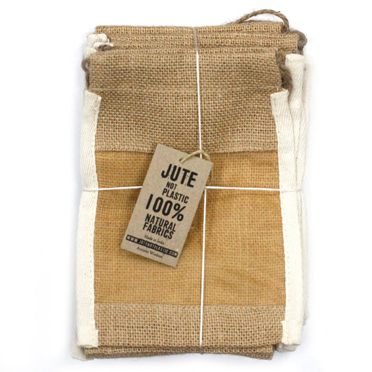 Sac en jute lavé de taille moyenne - 21 x 15 cm