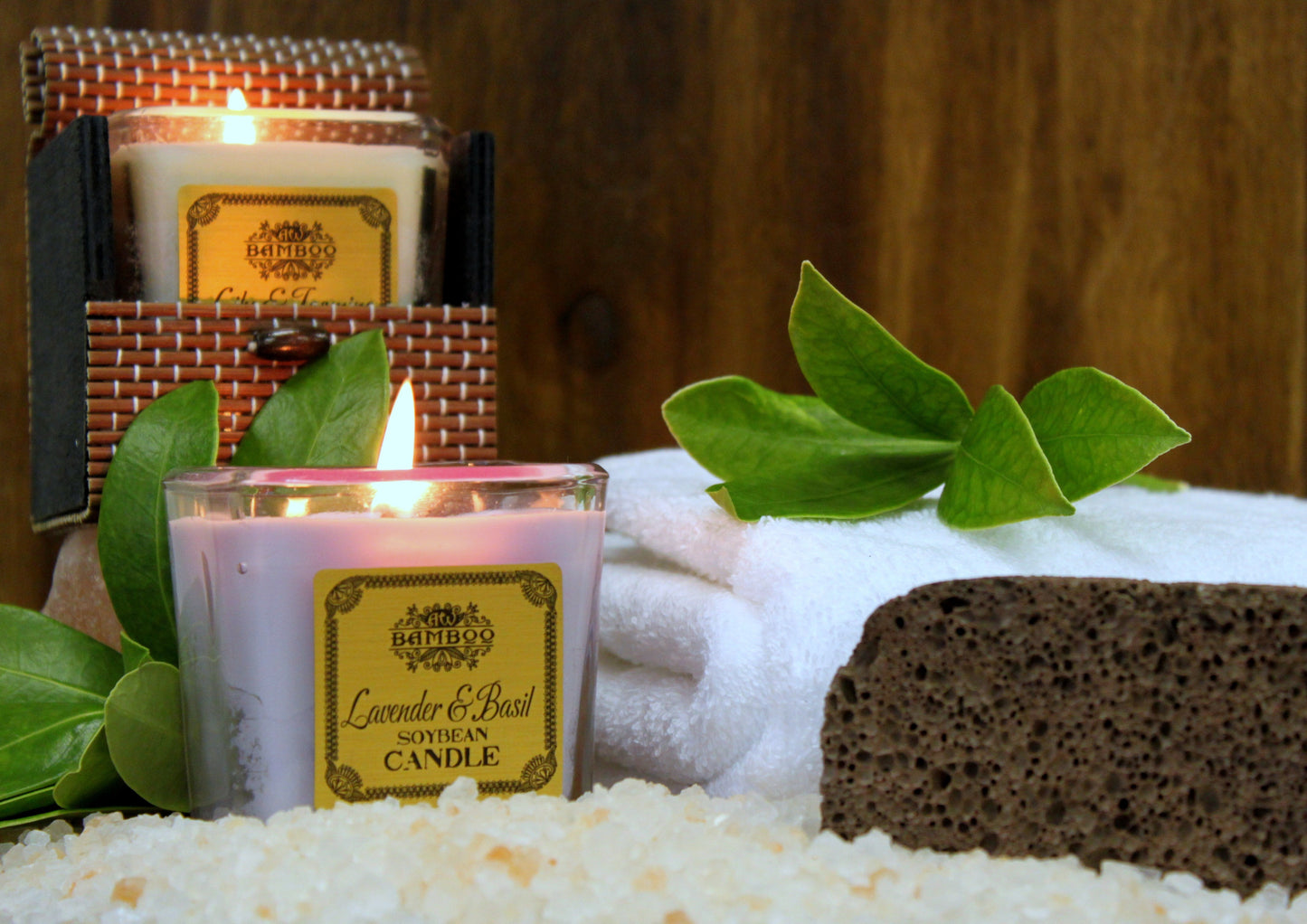 Bougie en cire de soja - Lavande et basilic