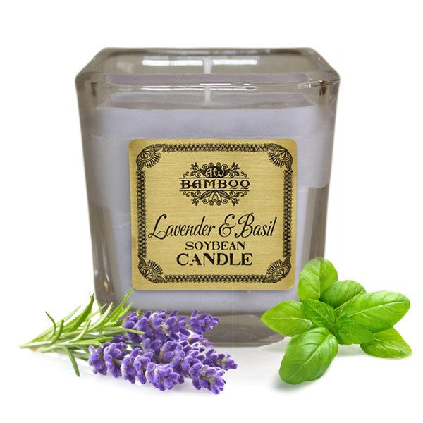 Bougie en cire de soja - Lavande et basilic