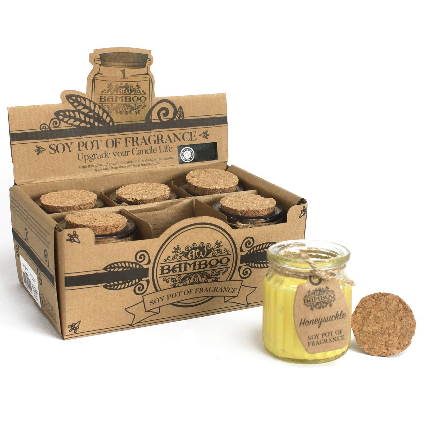 Bougie en pot de cire de soja - Chèvrefeuille