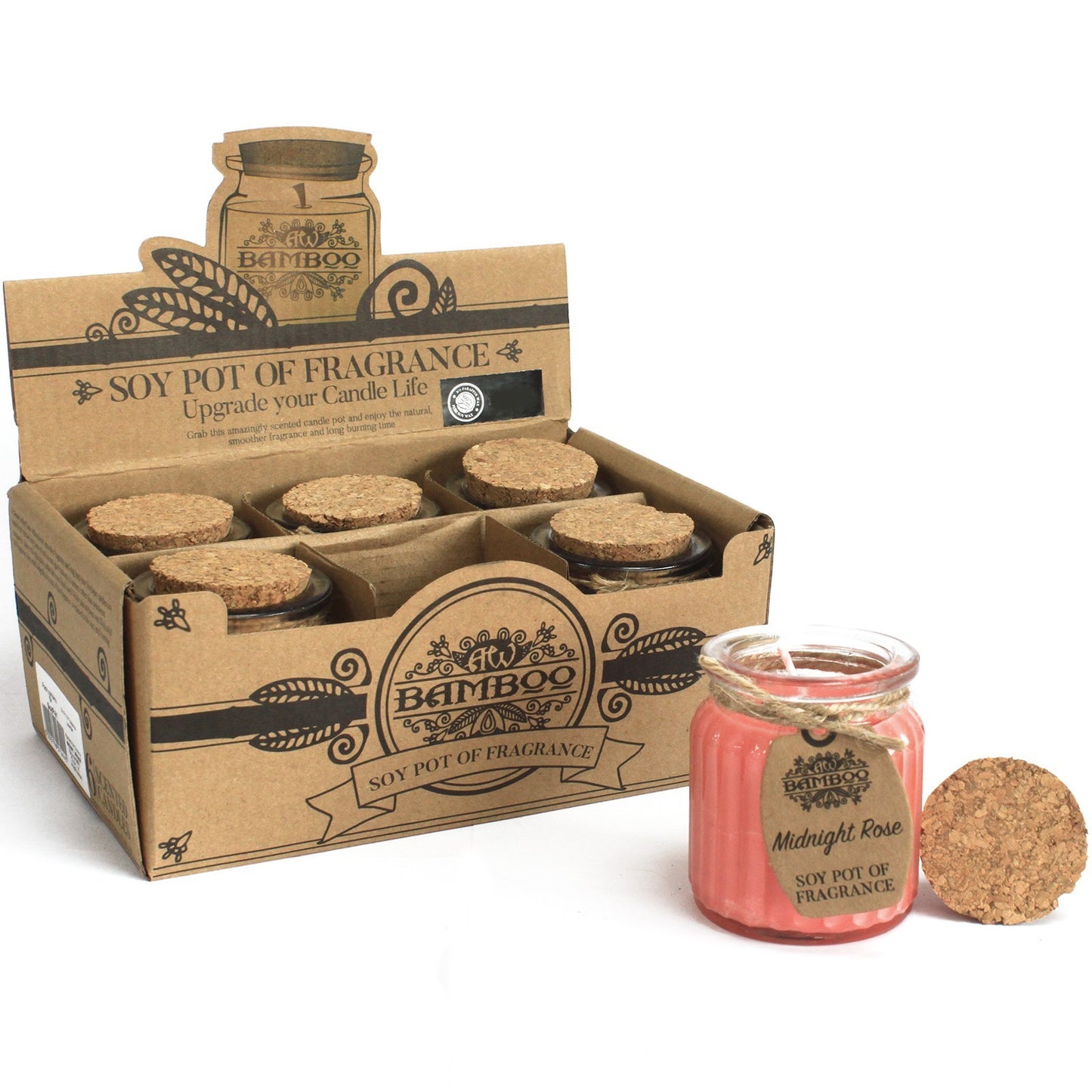 Bougie en pot de cire de soja - Rose
