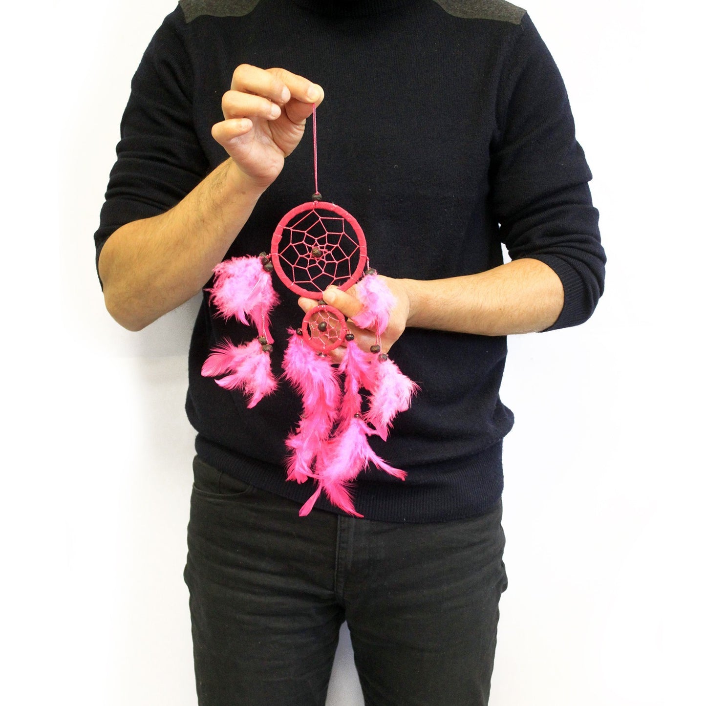 Bali Dreamcatcher Medium Hoop - Türkis/Rosa/Lila (verschiedene Farben)