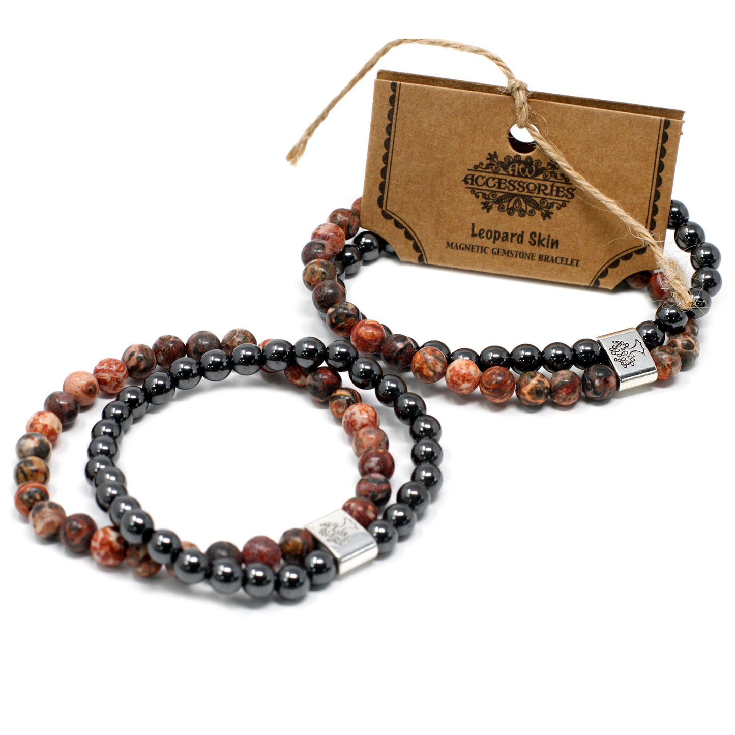 Bracelet magnétique en pierres précieuses - Peau de léopard