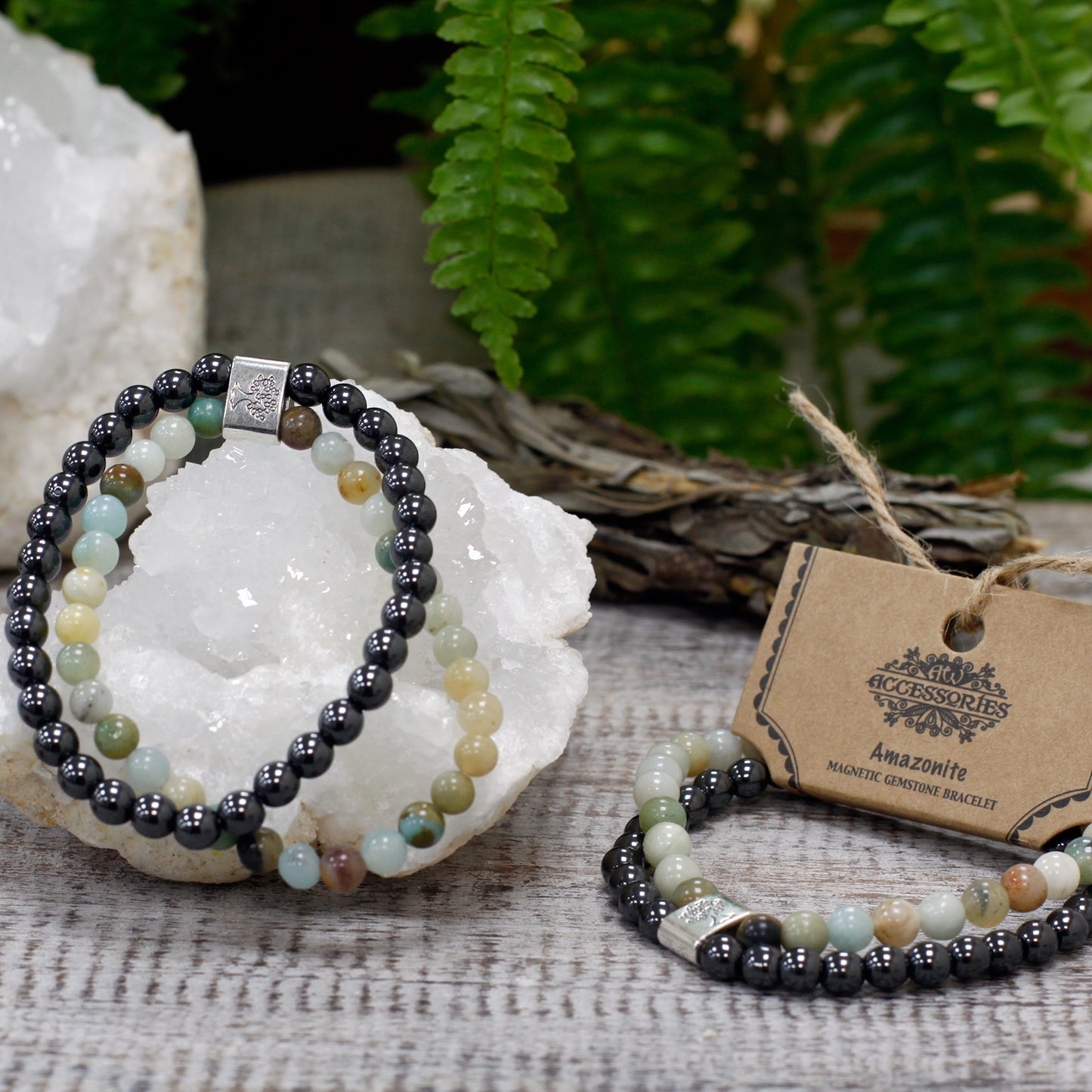 Bracelet magnétique en pierres précieuses - Amazonite