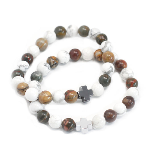 2 bracelets en pierres précieuses - Paix
