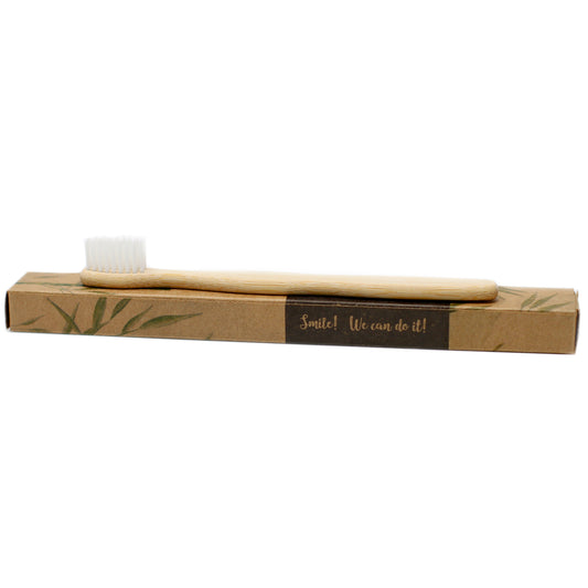 Coffrets de 4 brosses à dents en bambou - Blanc - 2 adultes 2 enfants