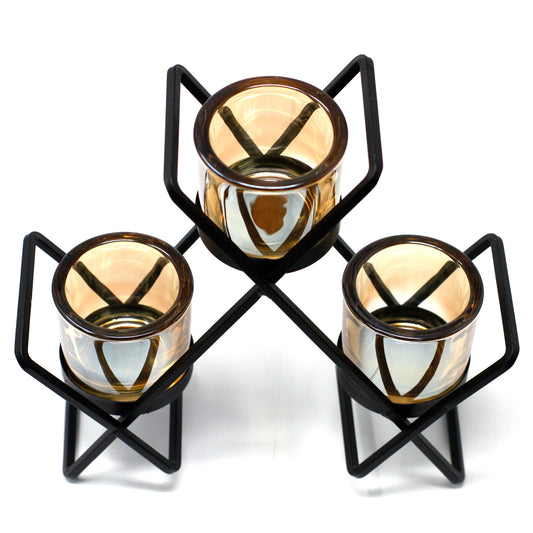 Chandelier en fer - Triangle - 3 tasses