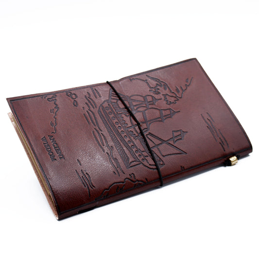 Carnet en cuir - Notre livre d'aventures familiales - Marron (80 pages)