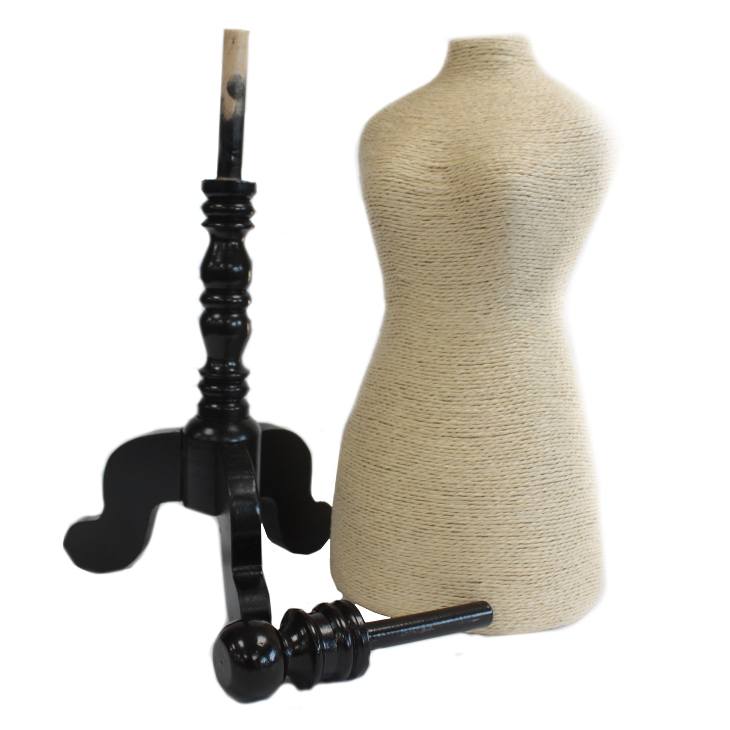 Présentoir à bijoux naturel - Mannequin en bois - Crème