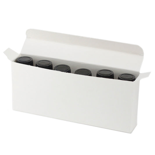 Coffret pour 6 flacons d'huiles essentielles de 10 ml - Blanc