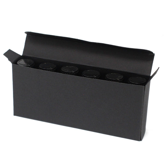 Coffret pour 6 flacons d'huiles essentielles de 10 ml - Noir