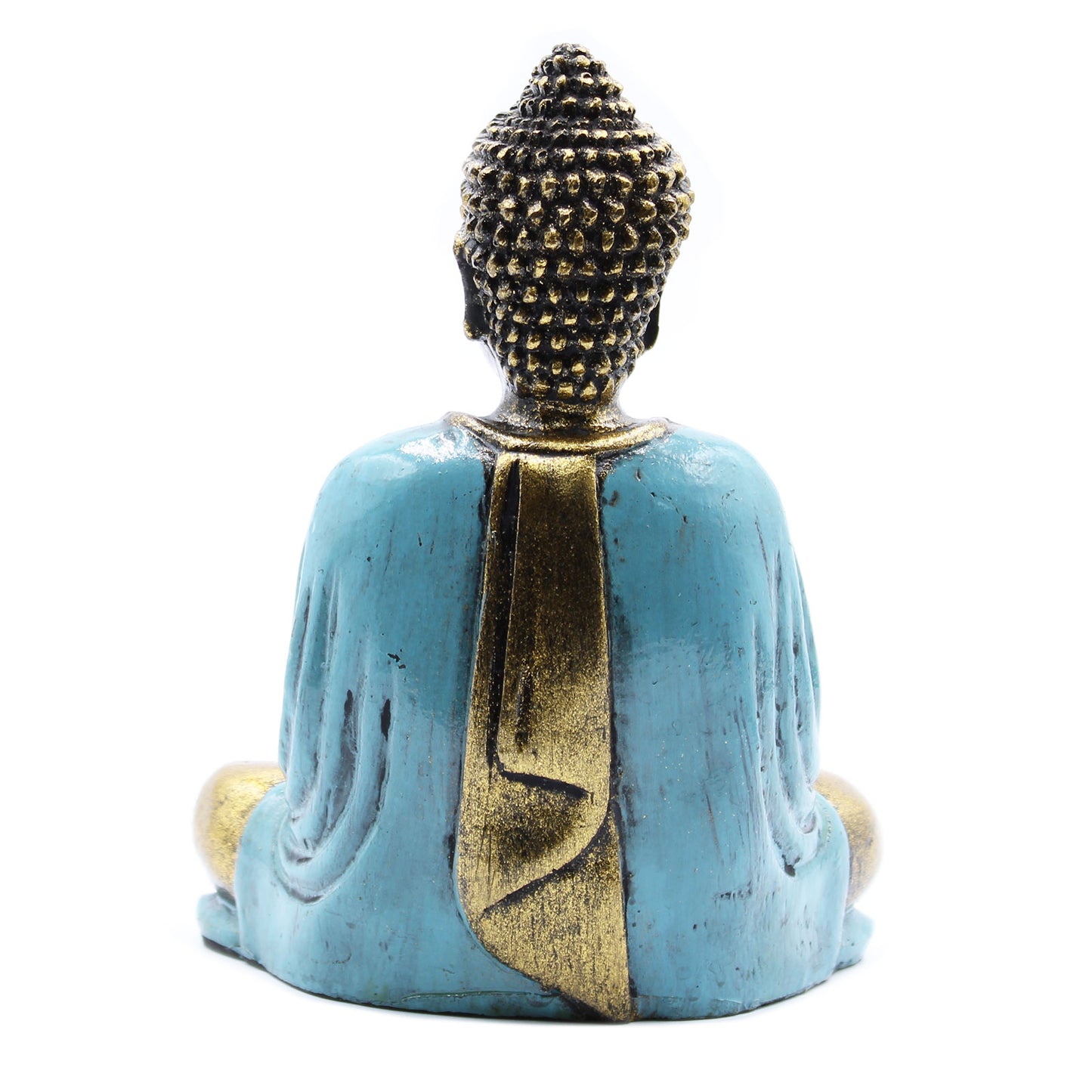 Bouddha bleu sarcelle et or - Moyen