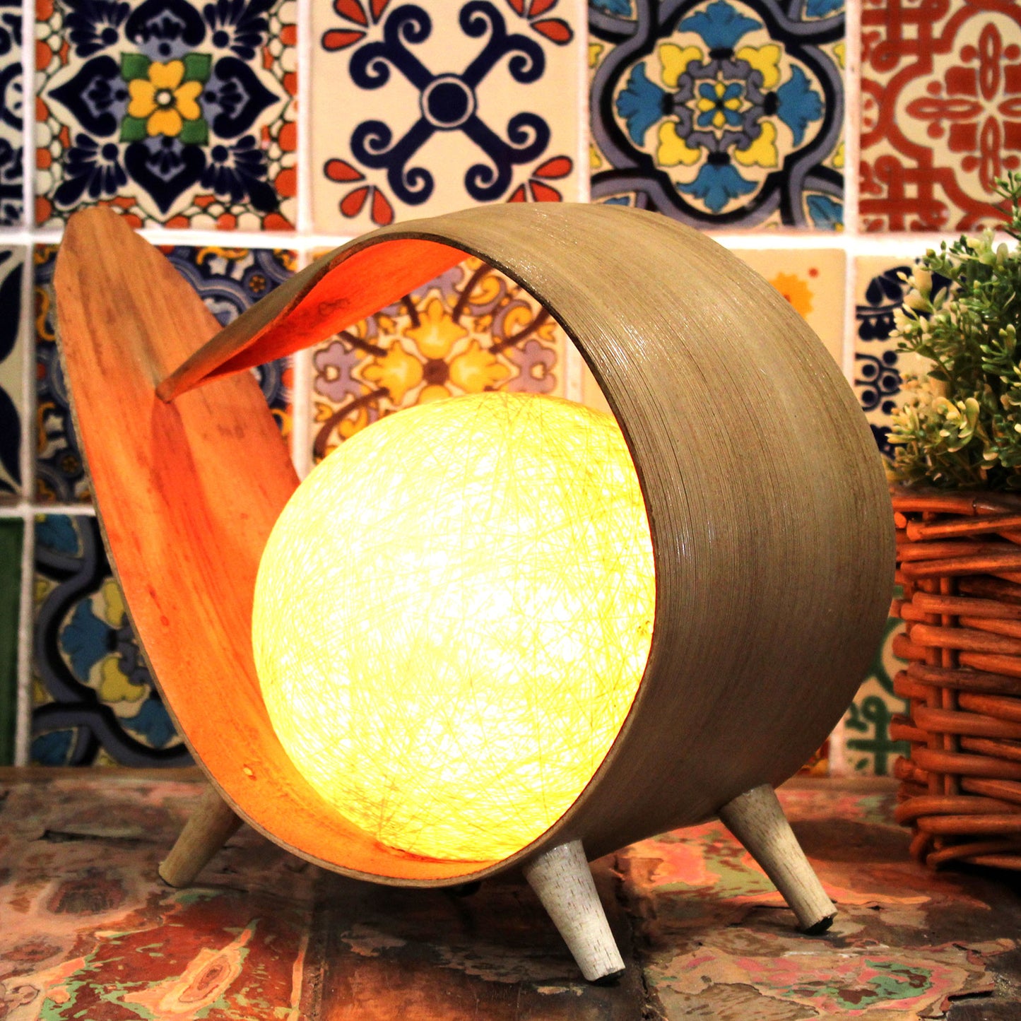 Natürliche Kokosnusslampe - Natürliches Wrap