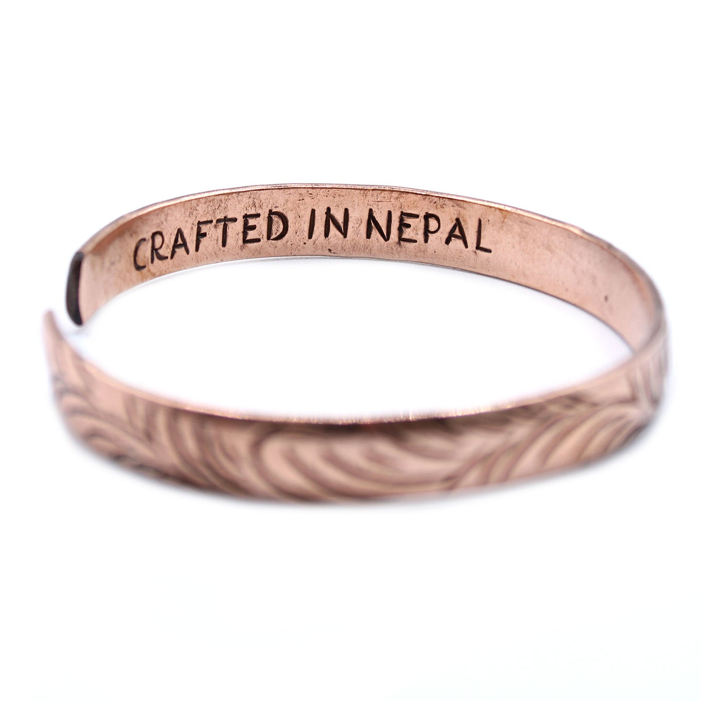 Bracelet tibétain en cuivre - Motifs tribaux fins