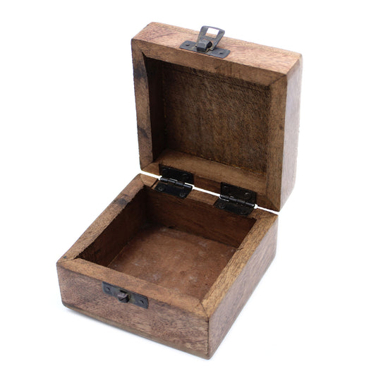 Coffret en bois blanc - Motif aztèque 4x4