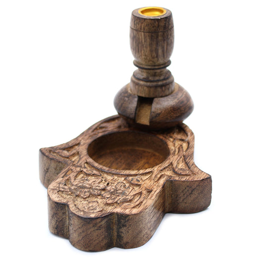 Brûleur inversé SM en bois de manguier - Hamsa