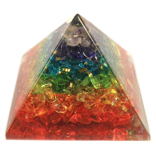 Grande pyramide d'orgonite 70 mm - Gemmes des chakras