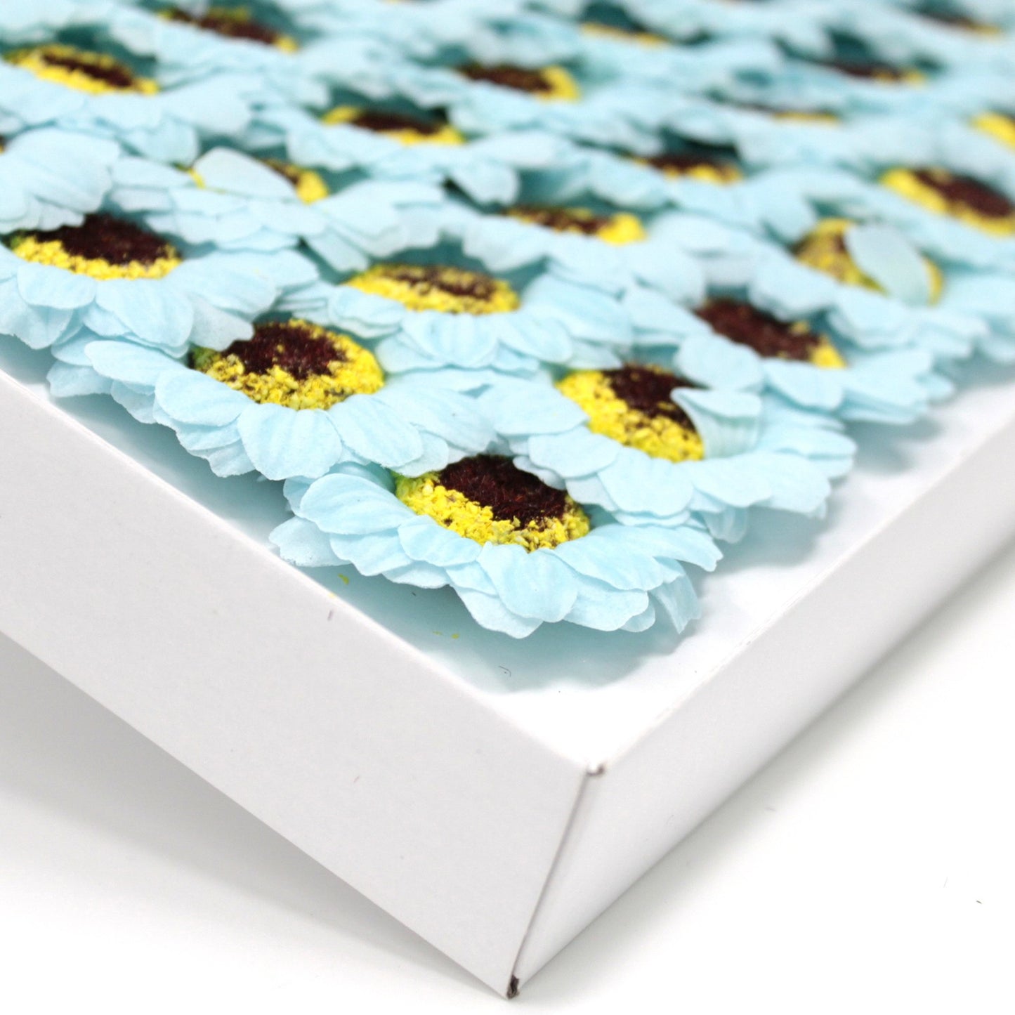 Sonnenblumen-Blumenbasteldeko mittel - babyblau