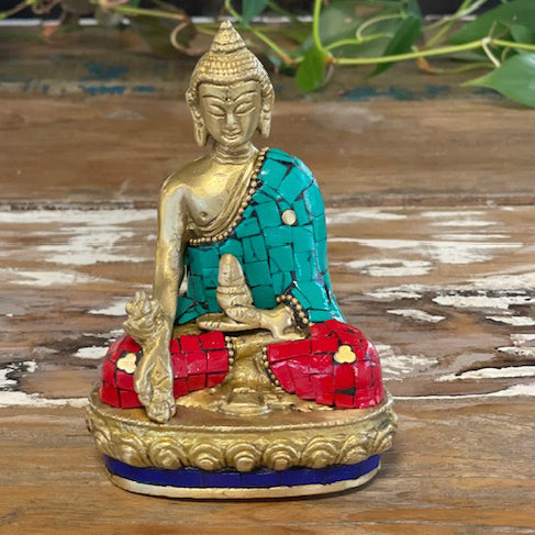 Buddha-Figur aus Messing – Hand nach unten – 11,5 cm
